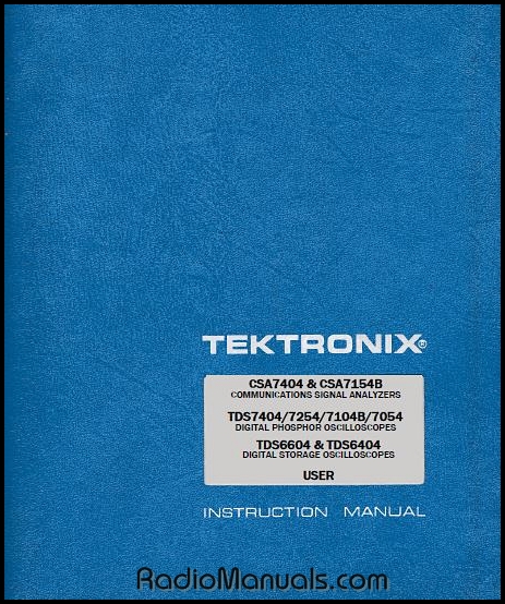 Tektronix CSA7404 / TDS7404 / TDS6604 User Manual
